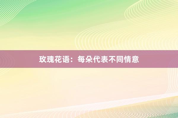 玫瑰花语：每朵代表不同情意